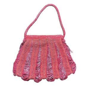 Alan Bilzerian Pink Beaded Mini Bag